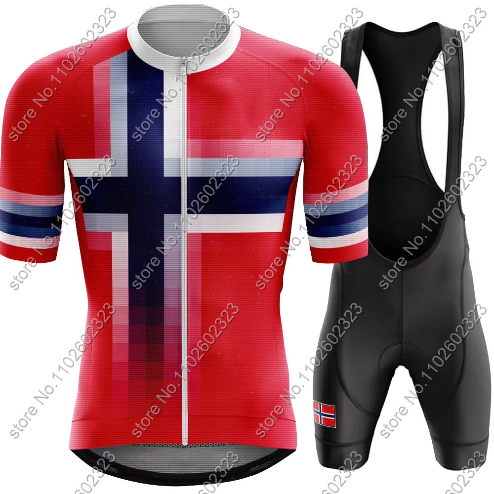 Cycling Gear Jersey - 2024 노르웨이 사이클링 저지 국가대표팀 세트,