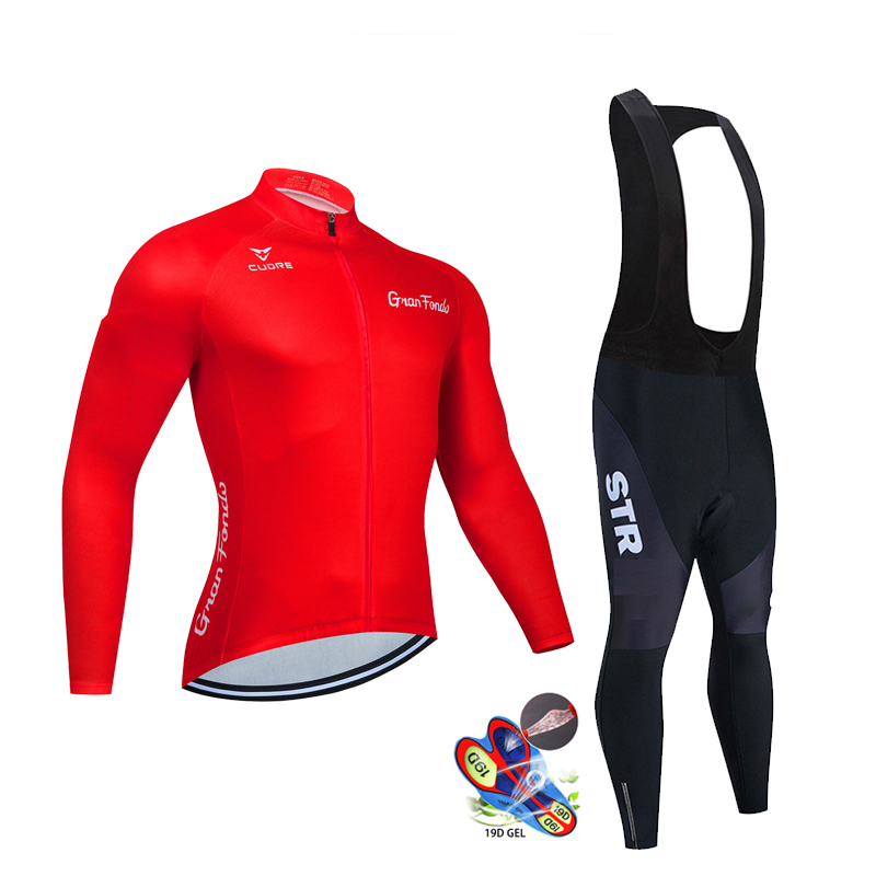 STR 사이클링 의류 세트 남성용, 가을 블랙 긴 소매 - Cycling Gear Jersey 리뷰 및 가격
