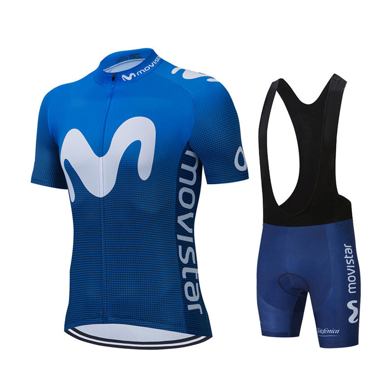 Movistar-신제품 팀 사이클링 저지 세트 MTB  - Cycling Gear Jersey 리뷰 및 가격