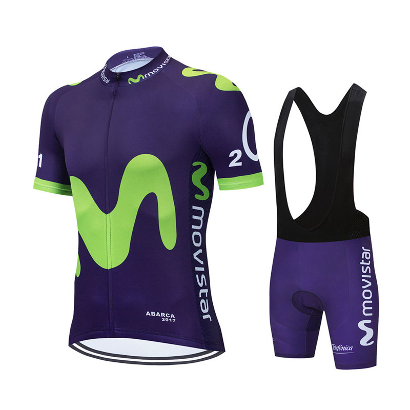 Movistar-신제품 팀 사이클링 저지 세트 MTB  - Cycling Gear Jersey 리뷰 및 가격