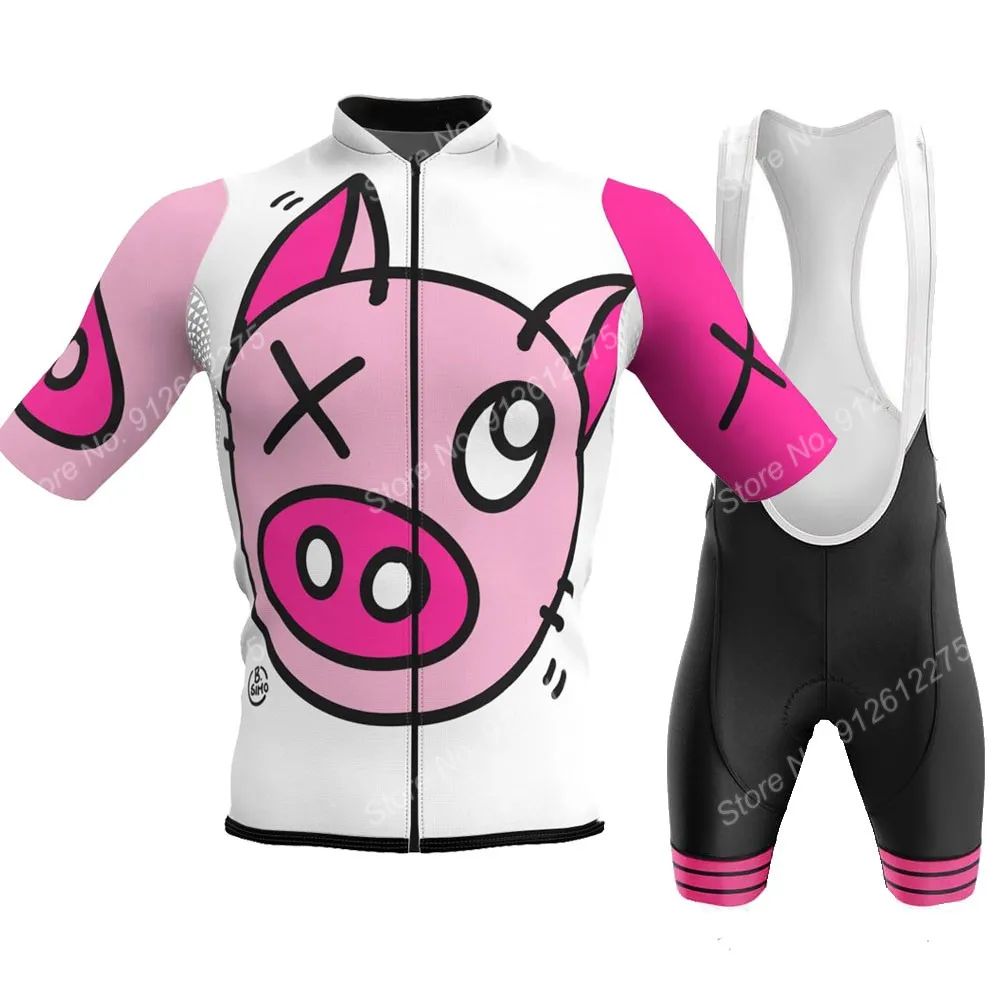 세트 만화 만화 돼지 2023 사이클링 저지 남성 여름 - Cycling Gear Jersey 리뷰 및 가격